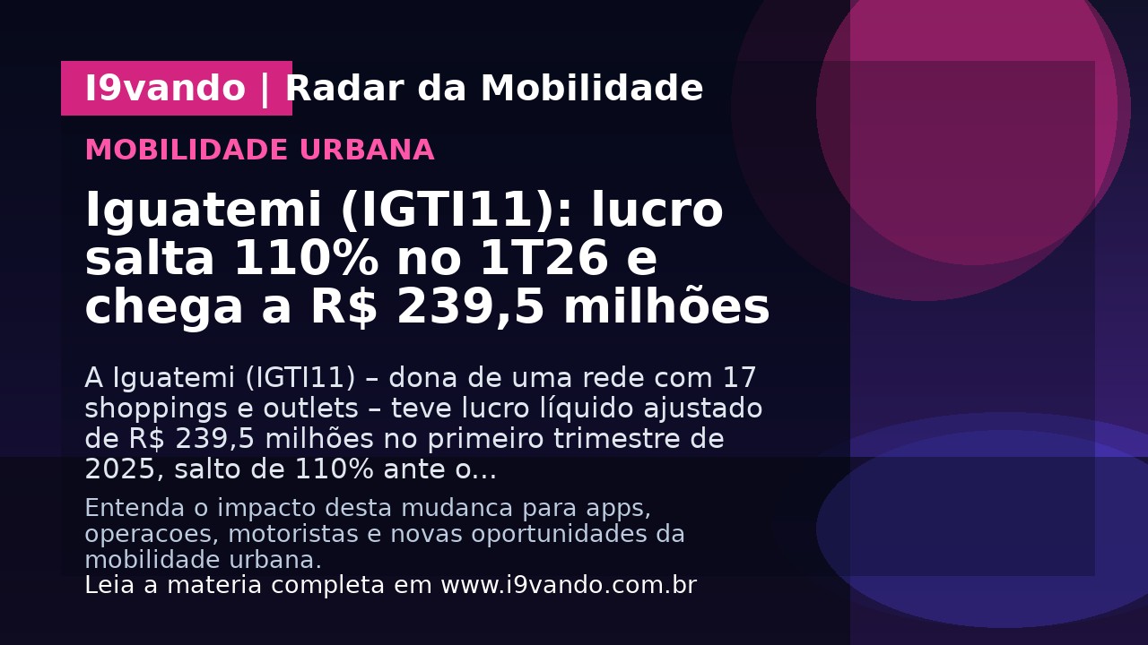 Iguatemi (IGTI11): lucro salta 110% no 1T26 e chega a R$ 239,5 milhões