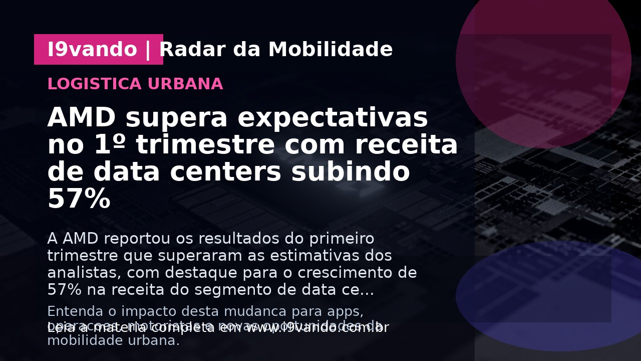 AMD supera expectativas no 1º trimestre com receita de data centers subindo 57%