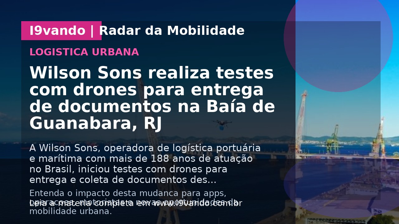 Wilson Sons realiza testes com drones para entrega de documentos na Baía de Guanabara, RJ