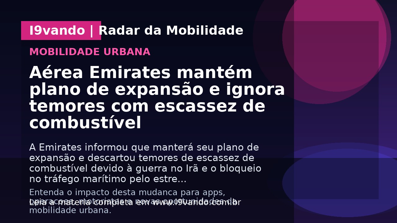 Aérea Emirates mantém plano de expansão e ignora temores com escassez de combustível