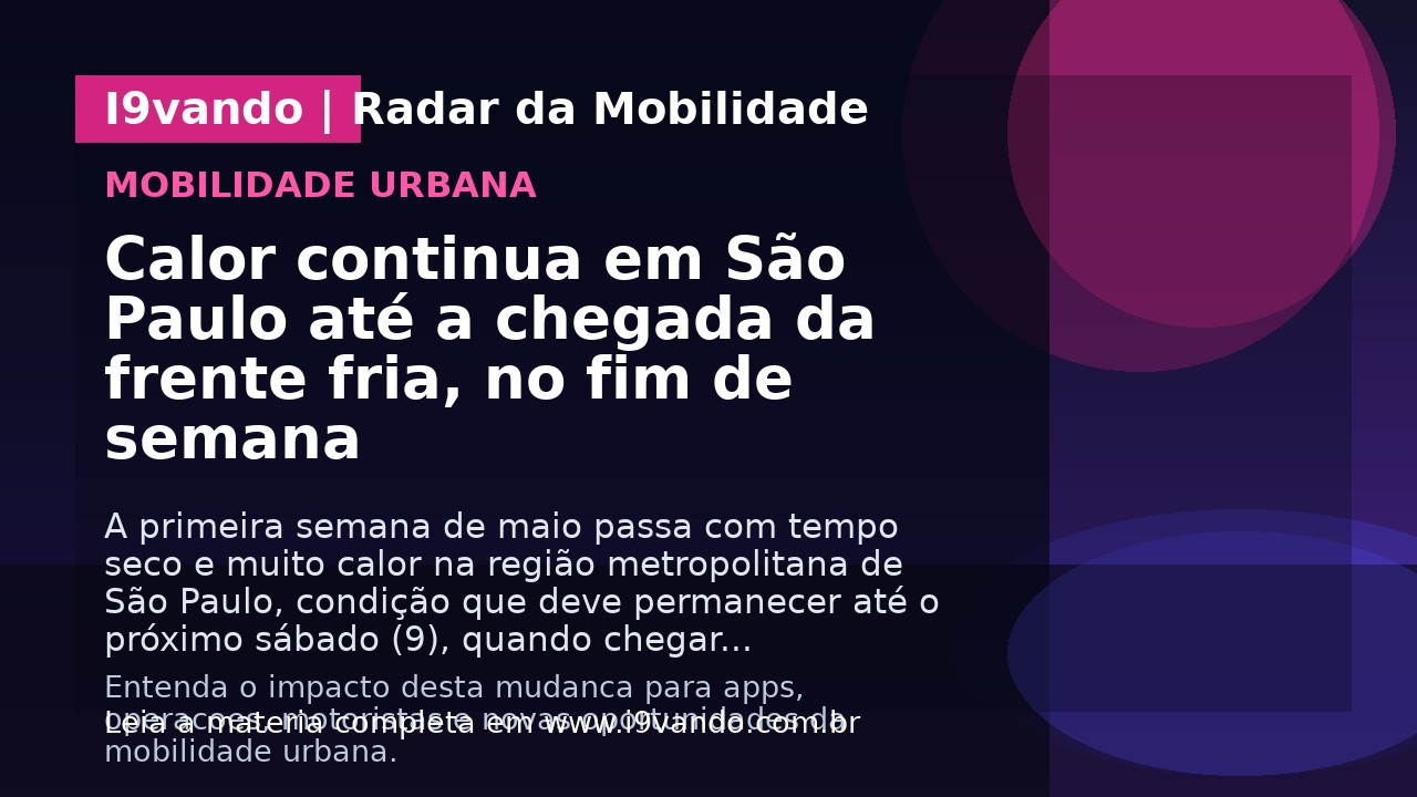 Calor continua em São Paulo até a chegada da frente fria, no fim de semana