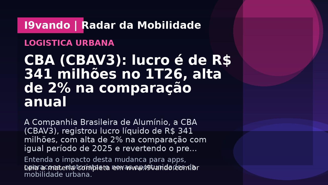 CBA (CBAV3): lucro é de R$ 341 milhões no 1T26, alta de 2% na comparação anual