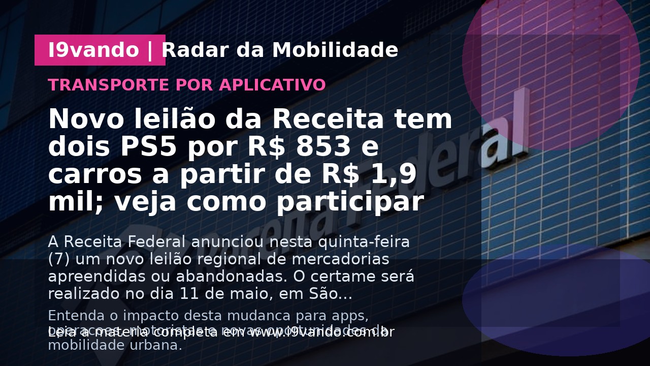 Novo leilão da Receita tem dois PS5 por R$ 853 e carros a partir de R$ 1,9 mil; veja como participar