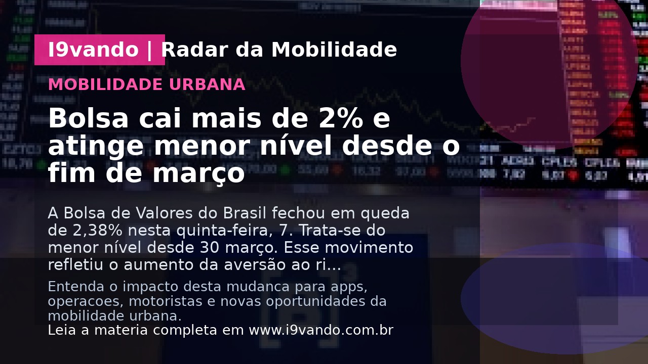Bolsa cai mais de 2% e atinge menor nível desde o fim de março