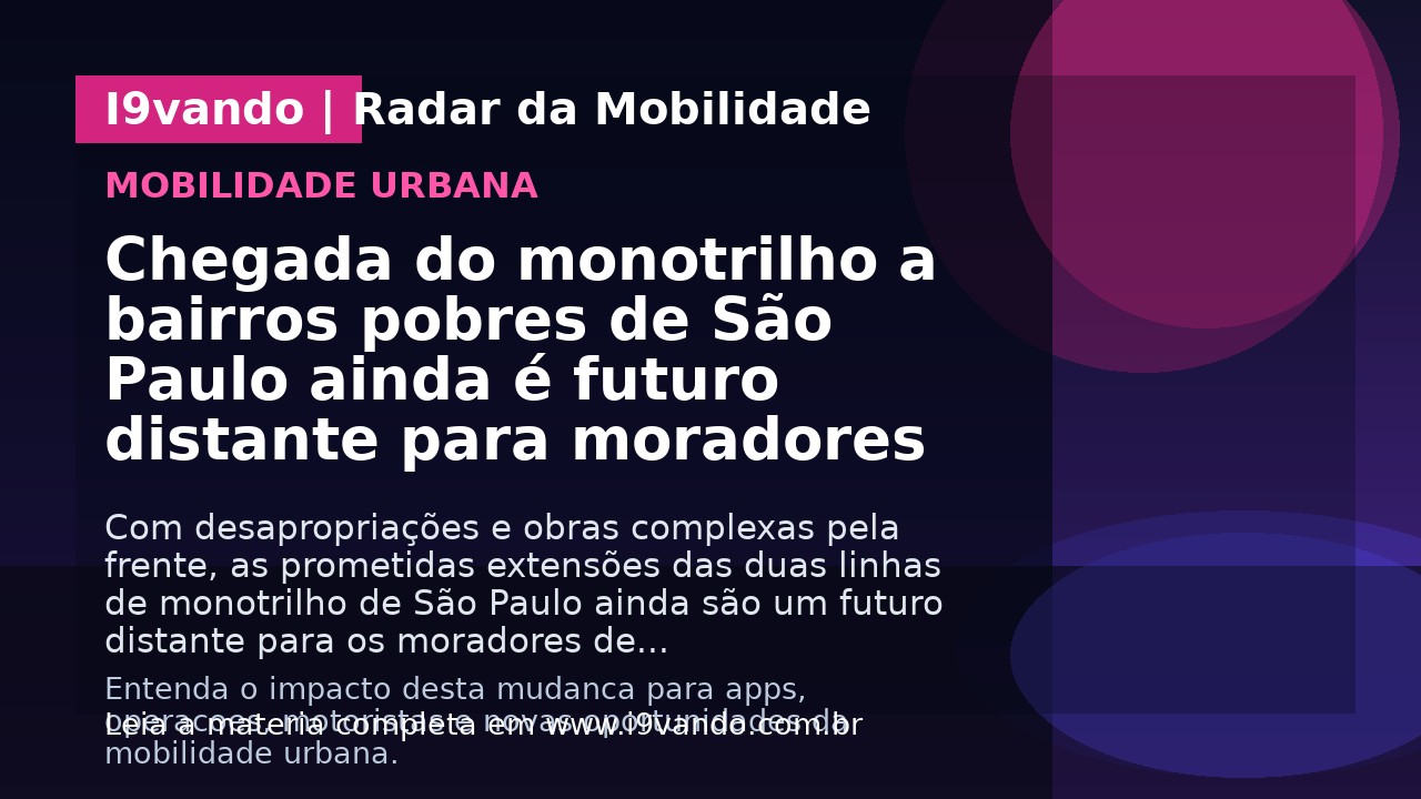 Chegada do monotrilho a bairros pobres de São Paulo ainda é futuro distante para moradores
