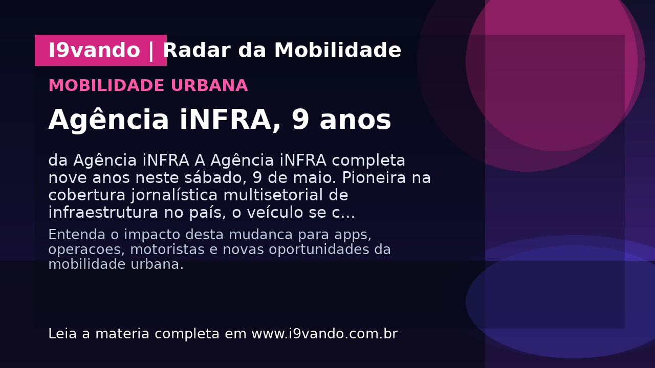 Agência iNFRA, 9 anos