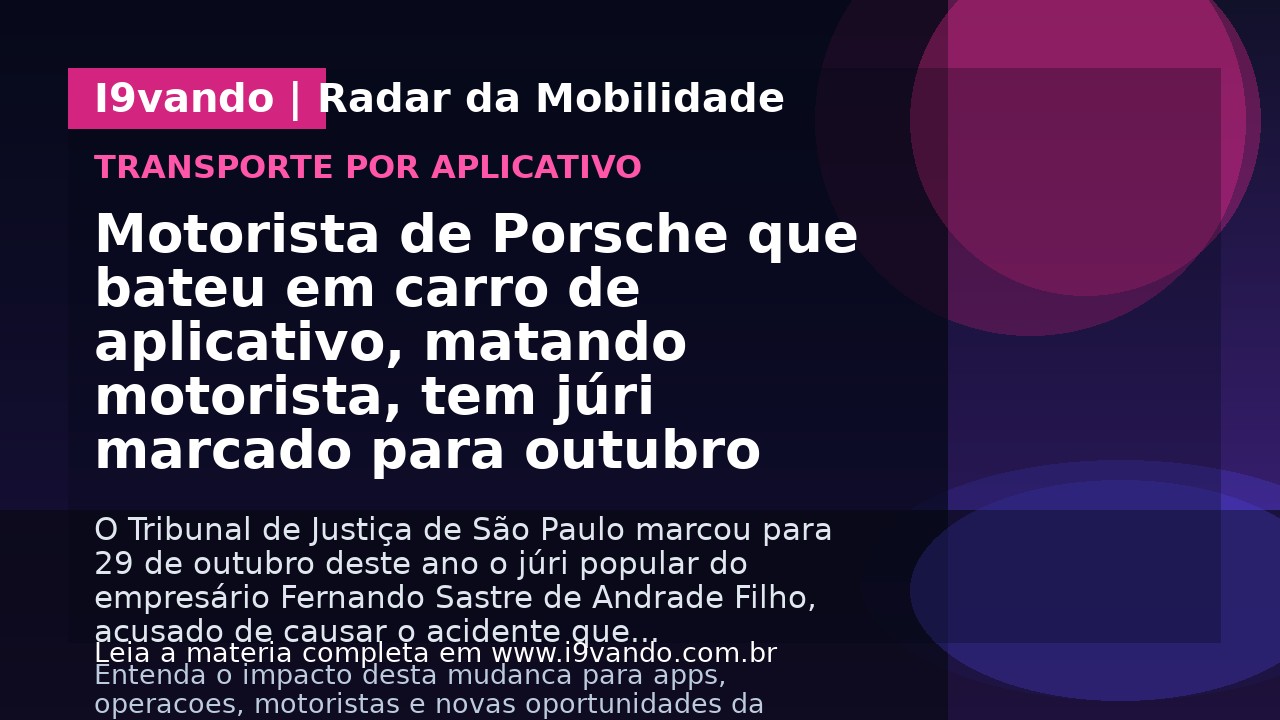 Motorista de Porsche que bateu em carro de aplicativo, matando motorista, tem júri marcado para outubro