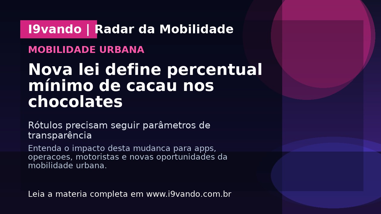 Nova lei define percentual mínimo de cacau nos chocolates