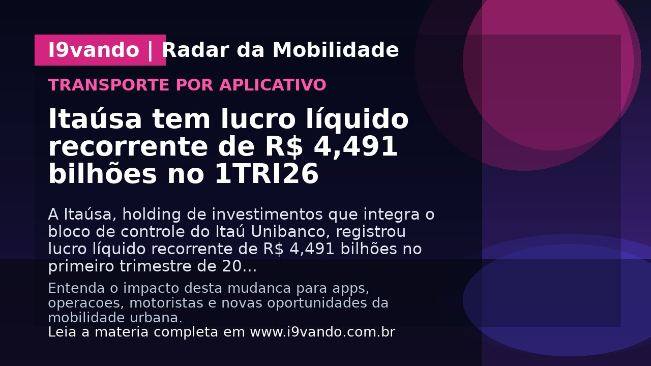 Itaúsa tem lucro líquido recorrente de R$ 4,491 bilhões no 1TRI26