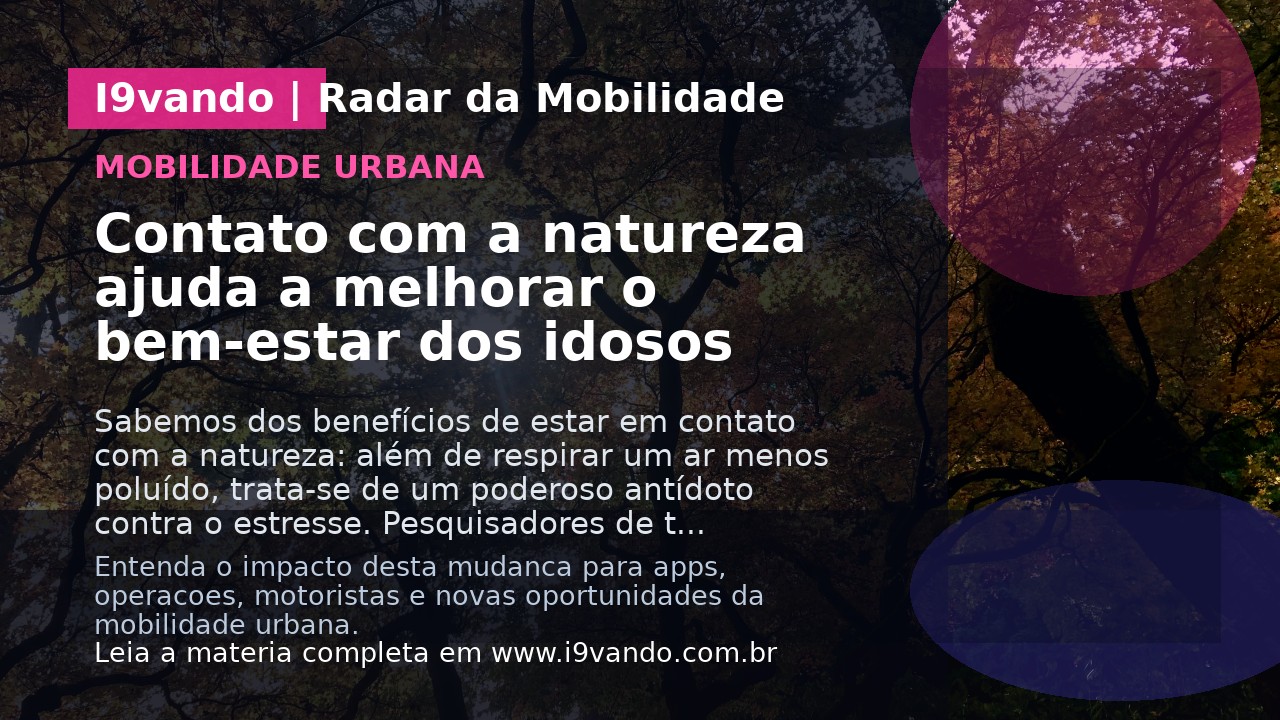 Contato com a natureza ajuda a melhorar o bem-estar dos idosos