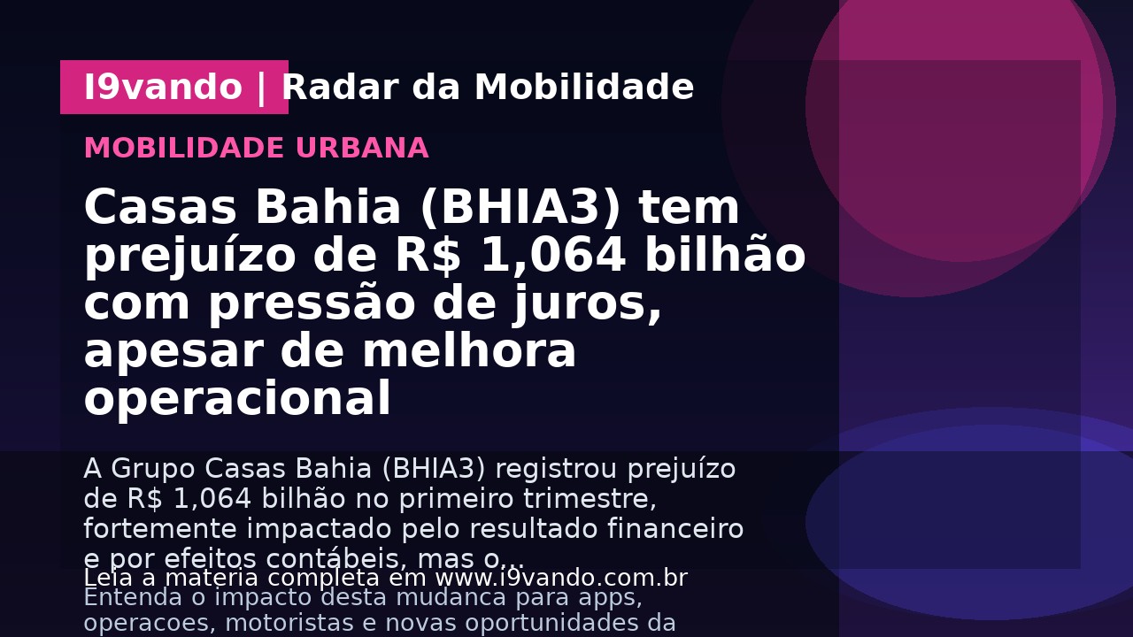 Casas Bahia (BHIA3) tem prejuízo de R$ 1,064 bilhão com pressão de juros, apesar de melhora operacional