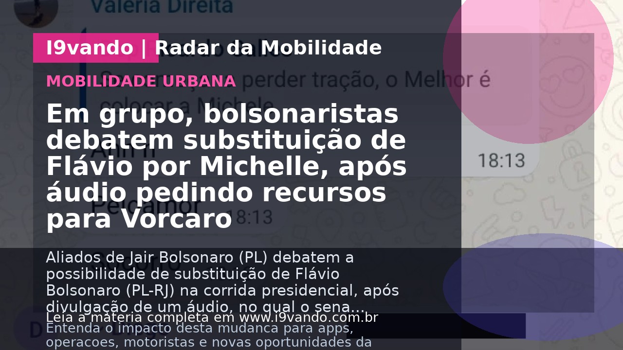 Em grupo, bolsonaristas debatem substituição de Flávio por Michelle, após áudio pedindo recursos para Vorcaro