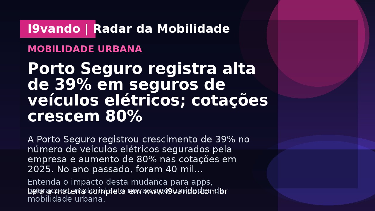 Porto Seguro registra alta de 39% em seguros de veículos elétricos; cotações crescem 80%