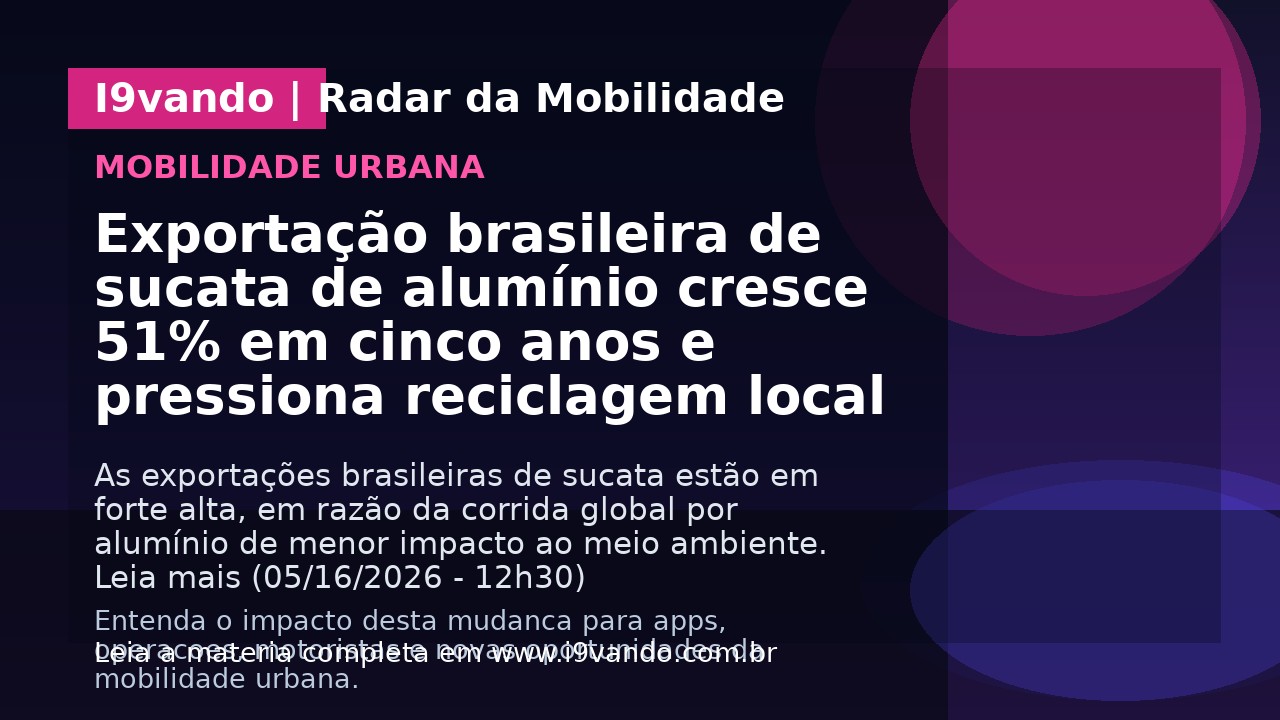 Exportação brasileira de sucata de alumínio cresce 51% em cinco anos e pressiona reciclagem local