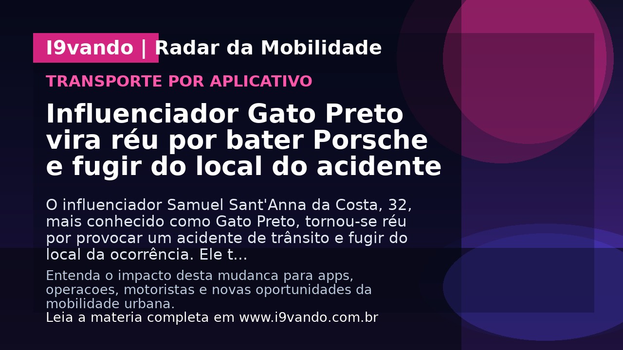 Influenciador Gato Preto vira réu por bater Porsche e fugir do local do acidente