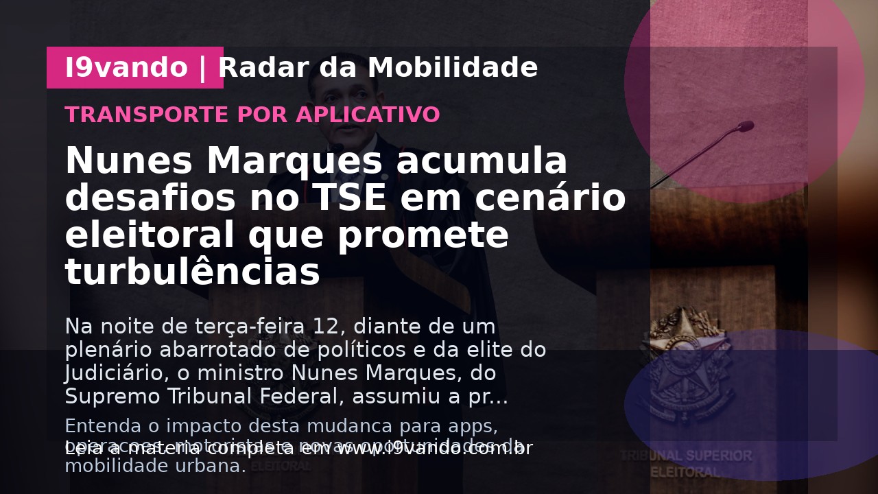 Nunes Marques acumula desafios no TSE em cenário eleitoral que promete turbulências