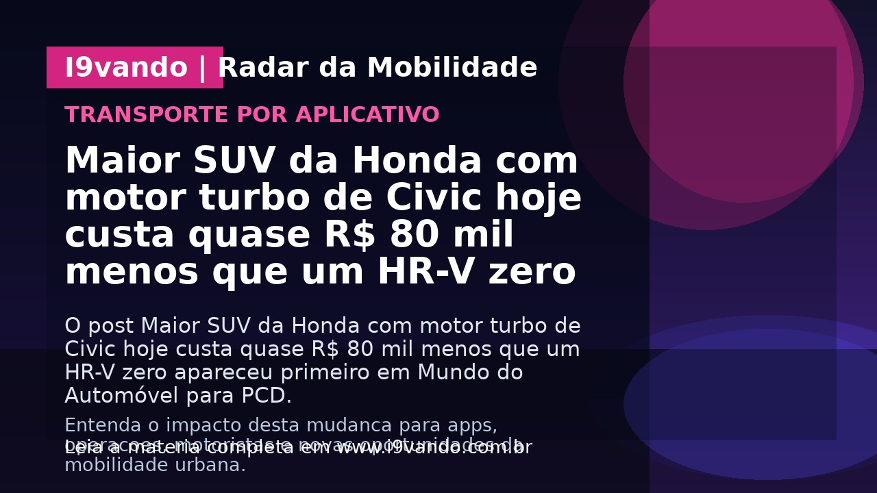 Maior SUV da Honda com motor turbo de Civic hoje custa quase R$ 80 mil menos que um HR-V zero