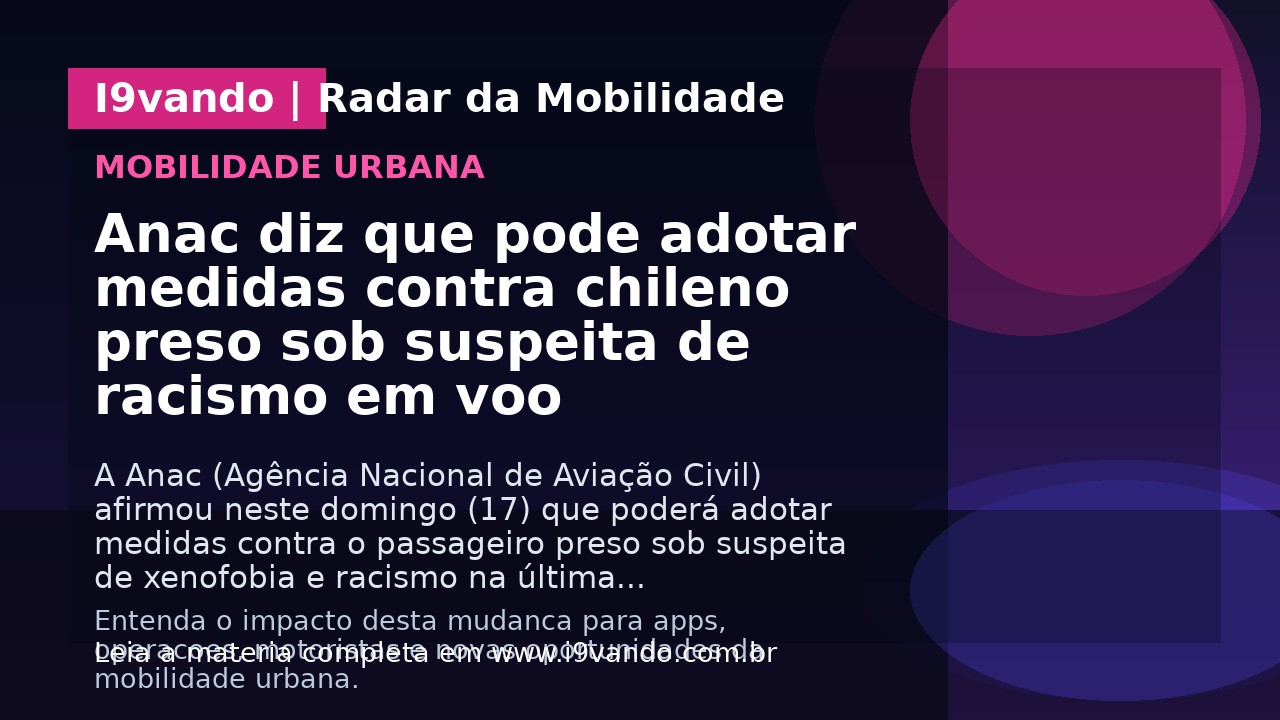 Anac diz que pode adotar medidas contra chileno preso sob suspeita de racismo em voo