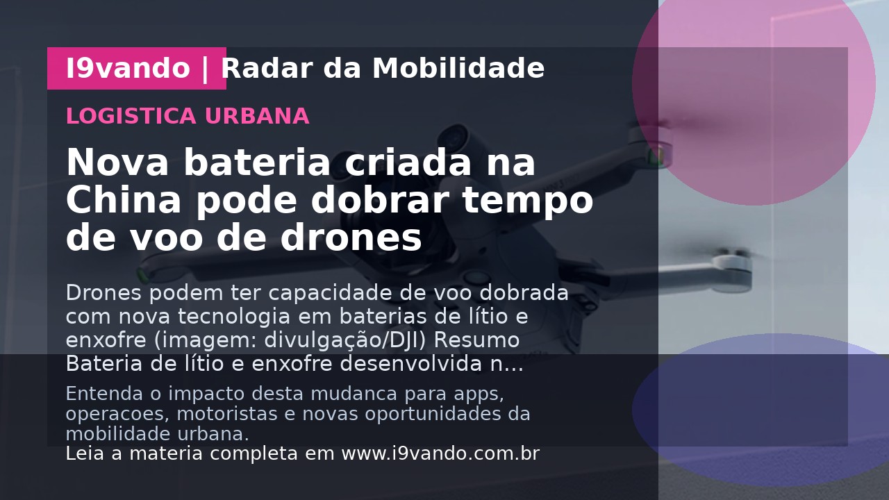 Nova bateria criada na China pode dobrar tempo de voo de drones