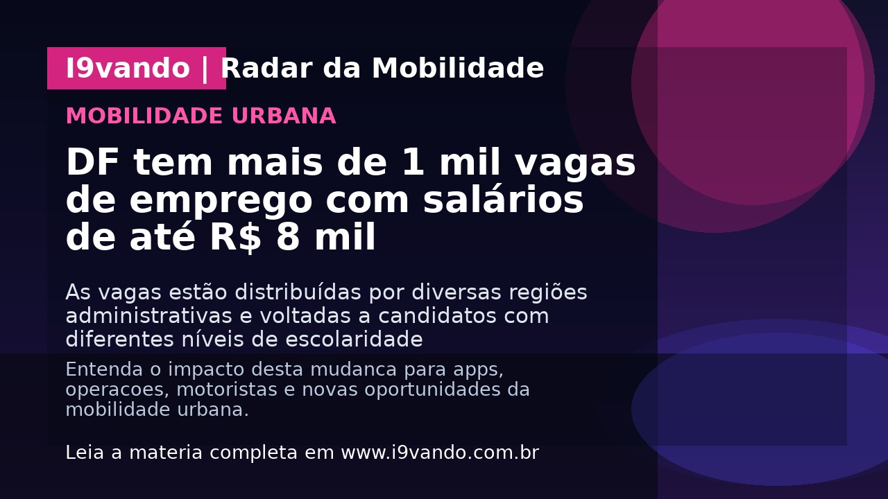 DF tem mais de 1 mil vagas de emprego com salários de até R$ 8 mil