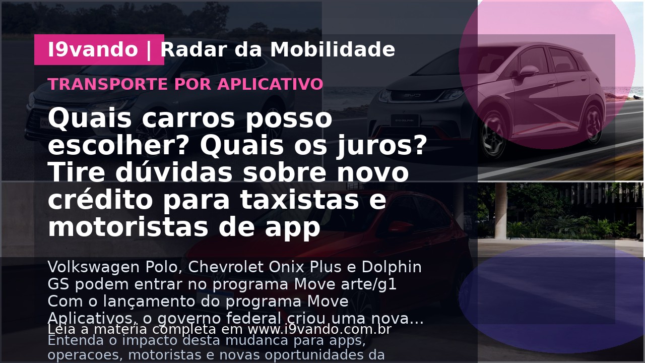 Quais carros posso escolher? Quais os juros? Tire dúvidas sobre novo crédito para taxistas e motoristas de app