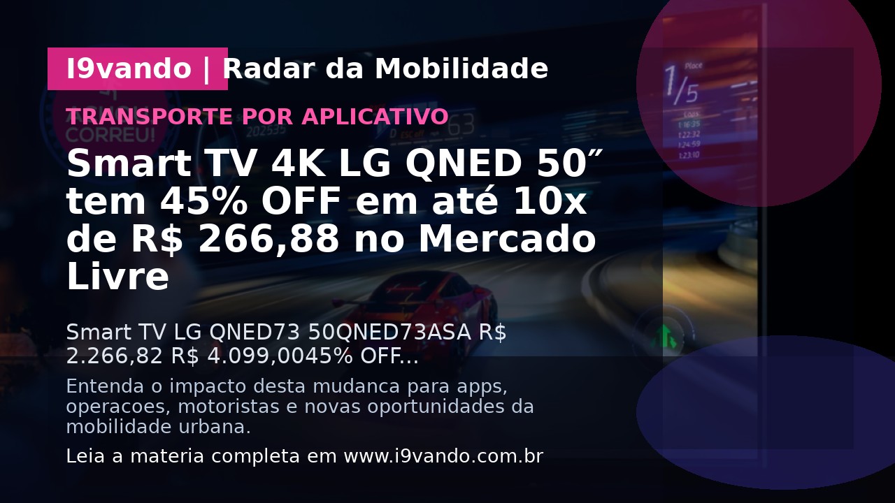 Smart TV 4K LG QNED 50″ tem 45% OFF em até 10x de R$ 266,88 no Mercado Livre