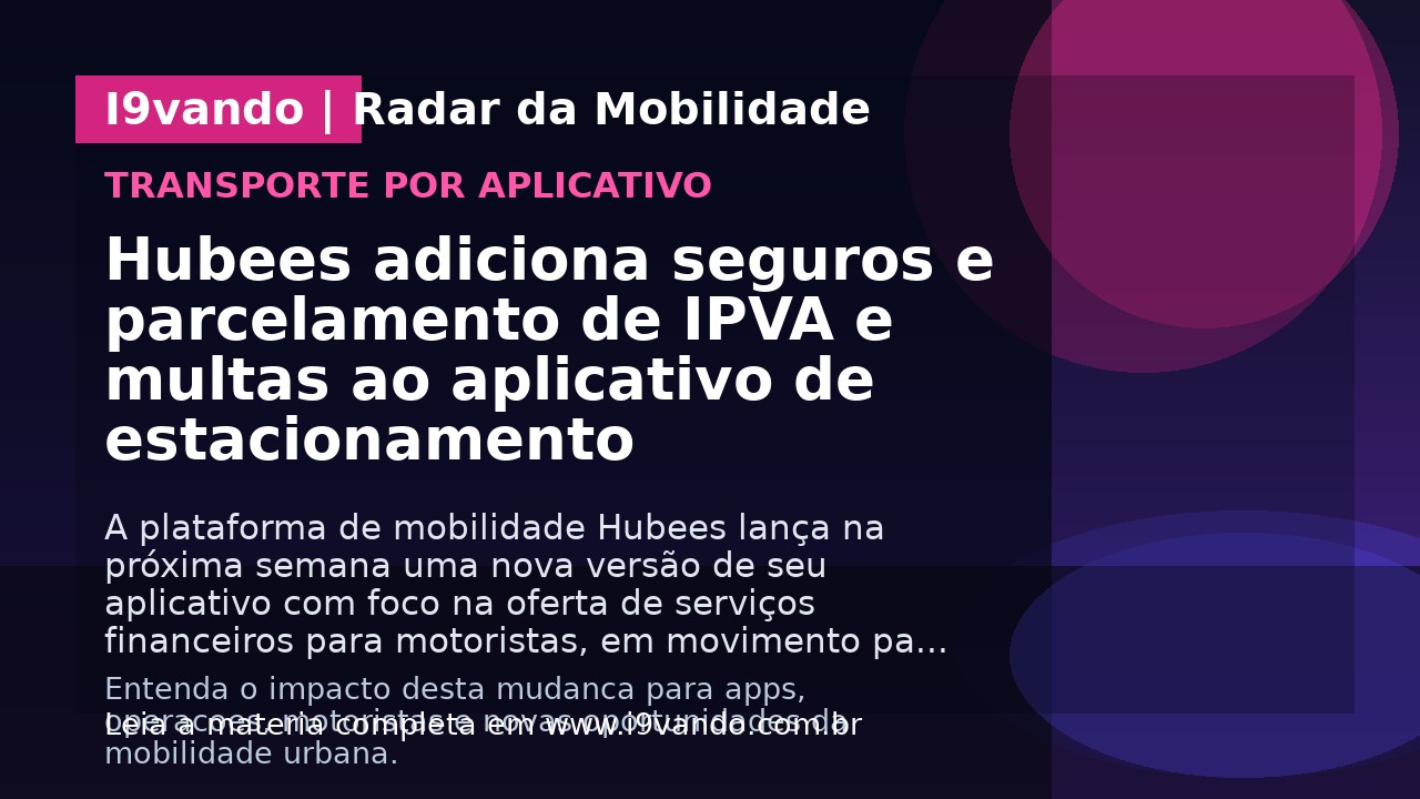 Hubees adiciona seguros e parcelamento de IPVA e multas ao aplicativo de estacionamento