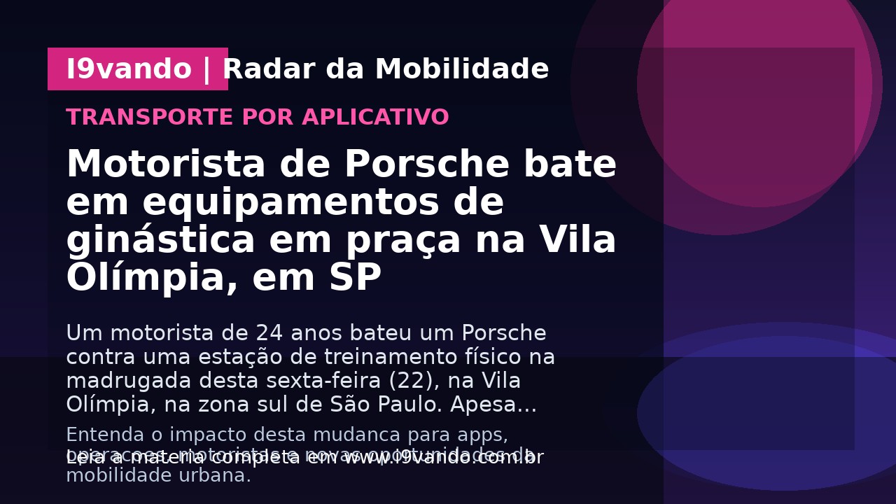 Motorista de Porsche bate em equipamentos de ginástica em praça na Vila Olímpia, em SP