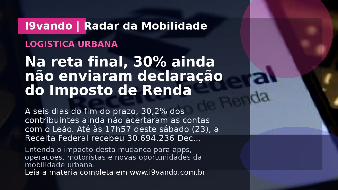 Na reta final, 30% ainda não enviaram declaração do Imposto de Renda