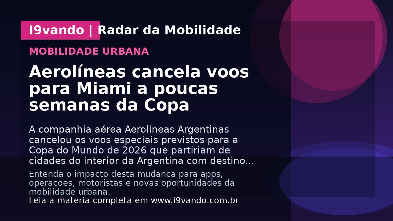 Aerolíneas cancela voos para Miami a poucas semanas da Copa