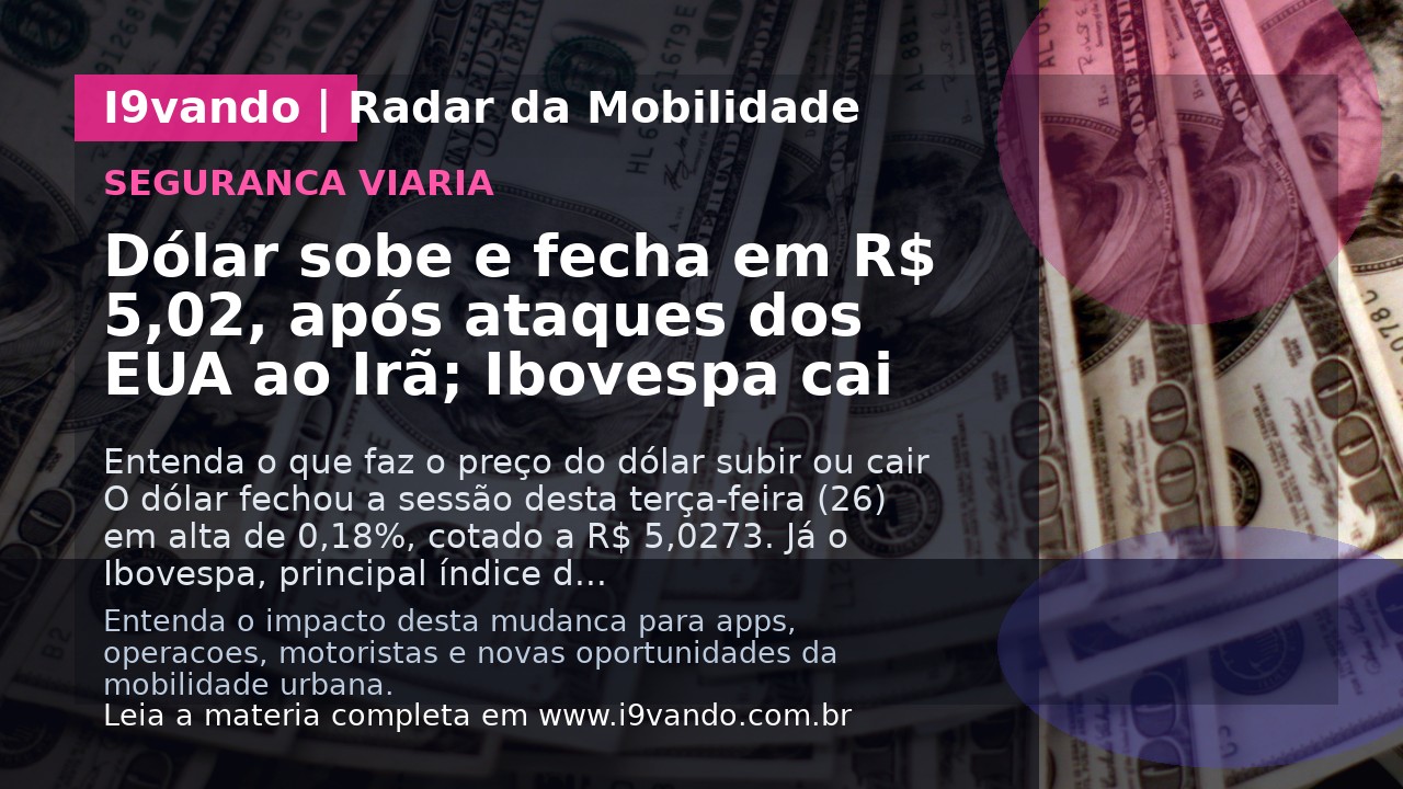 Dólar sobe e fecha em R$ 5,02, após ataques dos EUA ao Irã; Ibovespa cai