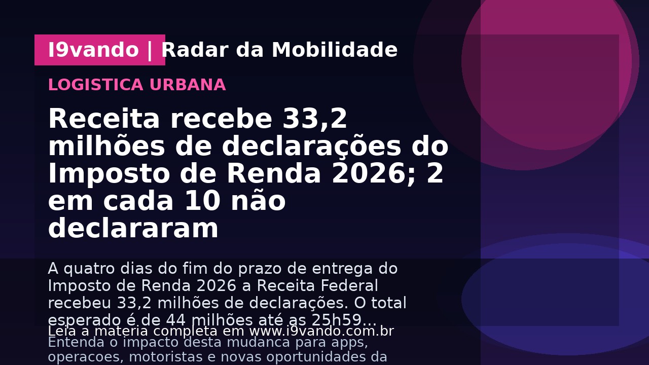 Receita recebe 33,2 milhões de declarações do Imposto de Renda 2026; 2 em cada 10 não declararam