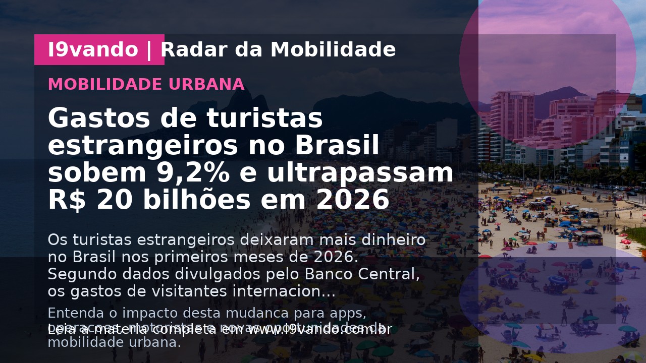 Gastos de turistas estrangeiros no Brasil sobem 9,2% e ultrapassam R$ 20 bilhões em 2026