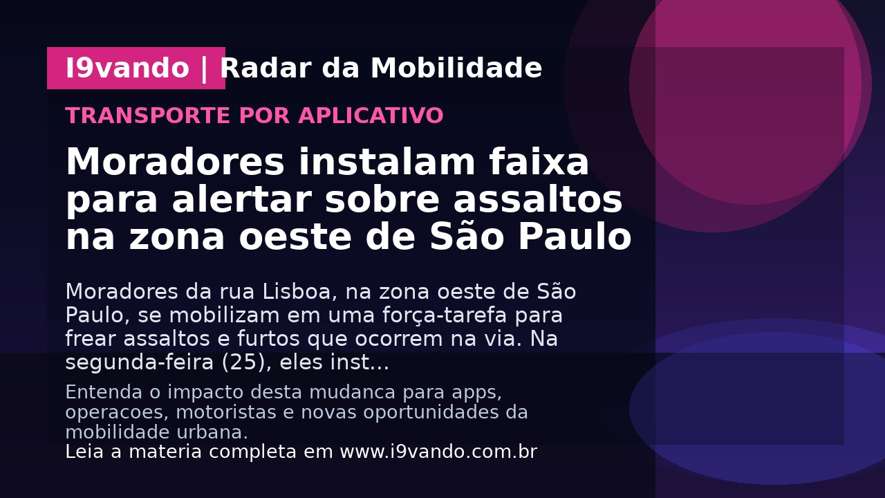 Moradores instalam faixa para alertar sobre assaltos na zona oeste de São Paulo