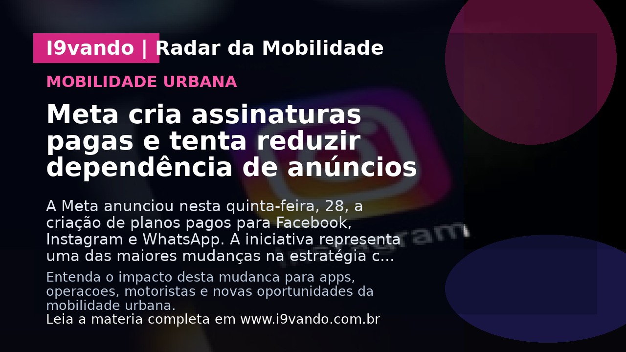 Meta cria assinaturas pagas e tenta reduzir dependência de anúncios