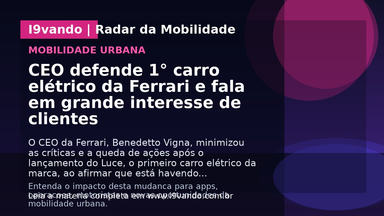 CEO defende 1° carro elétrico da Ferrari e fala em grande interesse de clientes