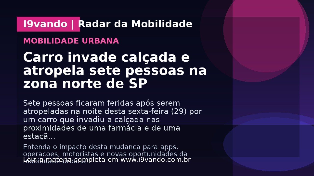 Carro invade calçada e atropela sete pessoas na zona norte de SP