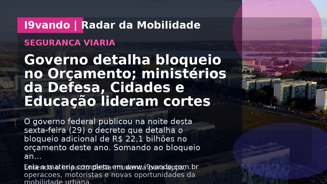 Governo detalha bloqueio no Orçamento; ministérios da Defesa, Cidades e Educação lideram cortes