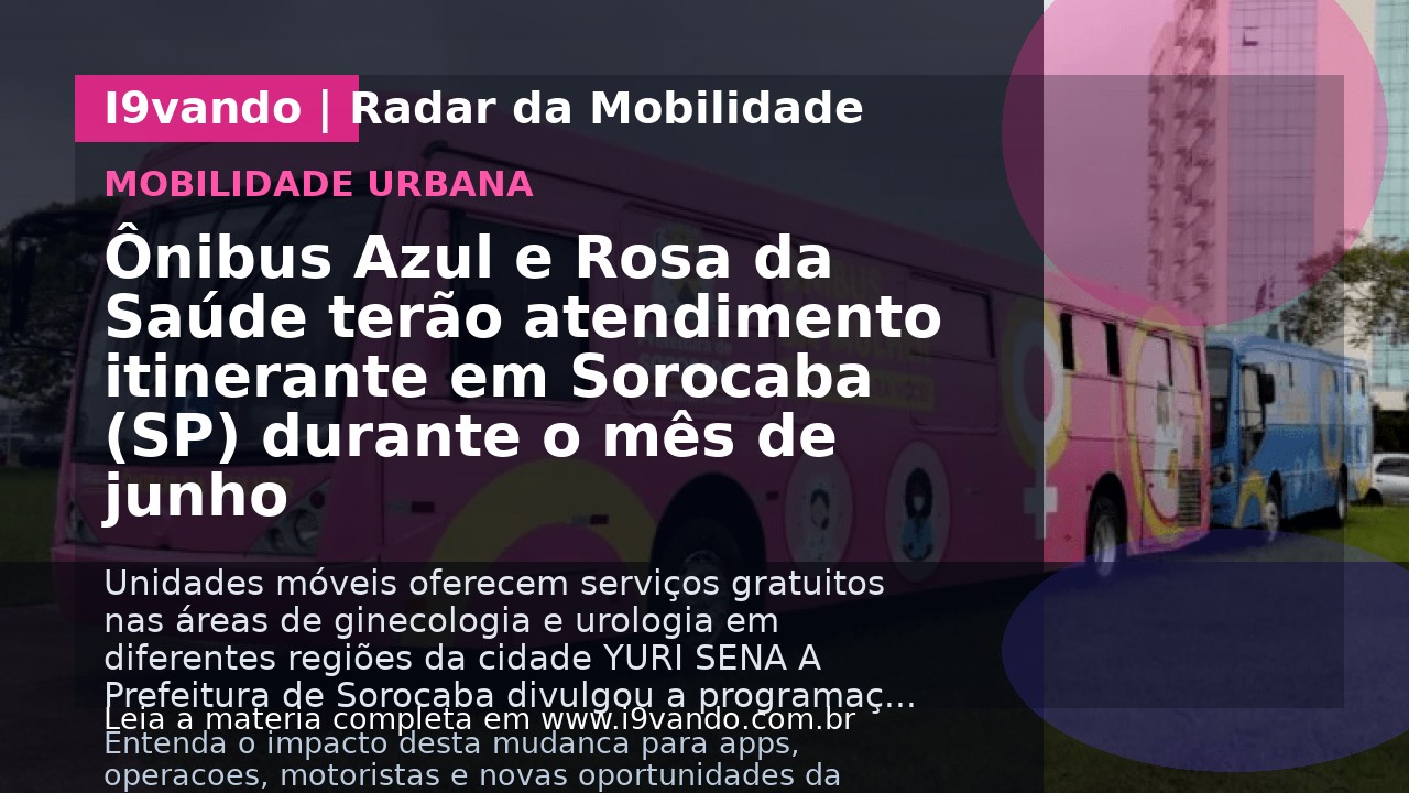 Ônibus Azul e Rosa da Saúde terão atendimento itinerante em Sorocaba (SP) durante o mês de junho