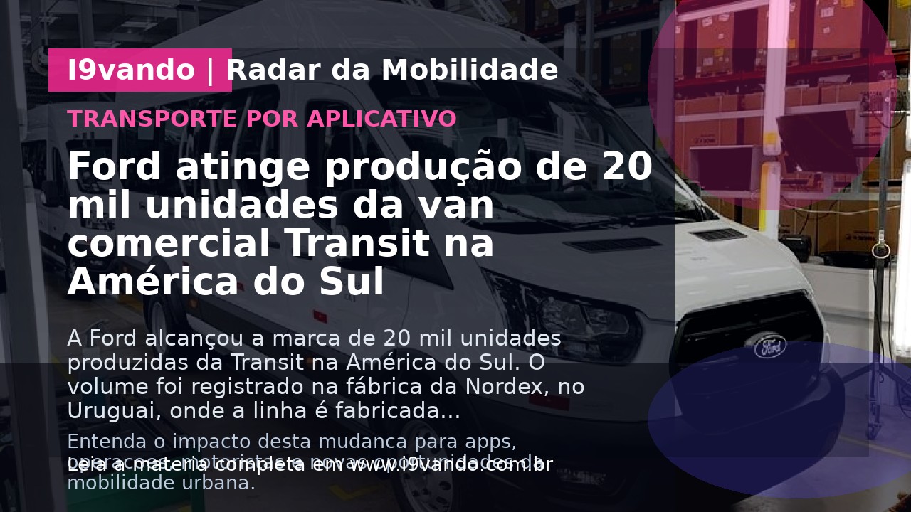 Ford atinge produção de 20 mil unidades da van comercial Transit na América do Sul
