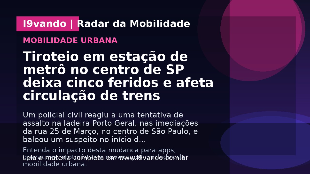 Tiroteio em estação de metrô no centro de SP deixa cinco feridos e afeta circulação de trens