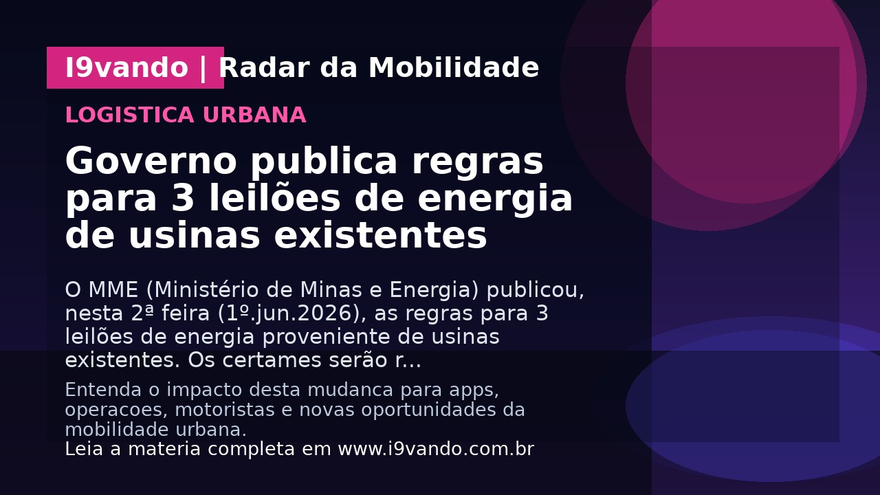Governo publica regras para 3 leilões de energia de usinas existentes