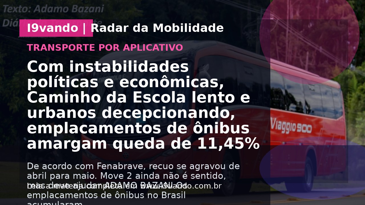 Com instabilidades políticas e econômicas, Caminho da Escola lento e urbanos decepcionando, emplacamentos de ônibus amargam queda de 11,45%