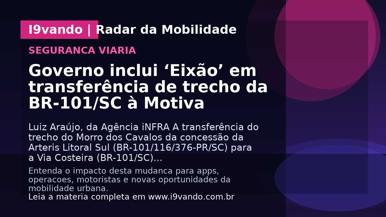 Governo inclui ‘Eixão’ em transferência de trecho da BR-101/SC à Motiva