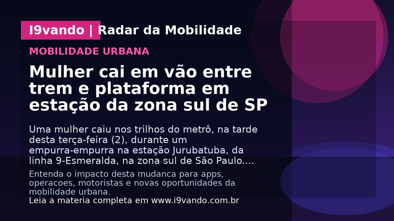 Mulher cai em vão entre trem e plataforma em estação da zona sul de SP