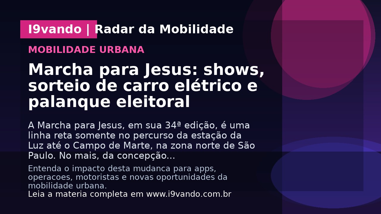 Marcha para Jesus: shows, sorteio de carro elétrico e palanque eleitoral