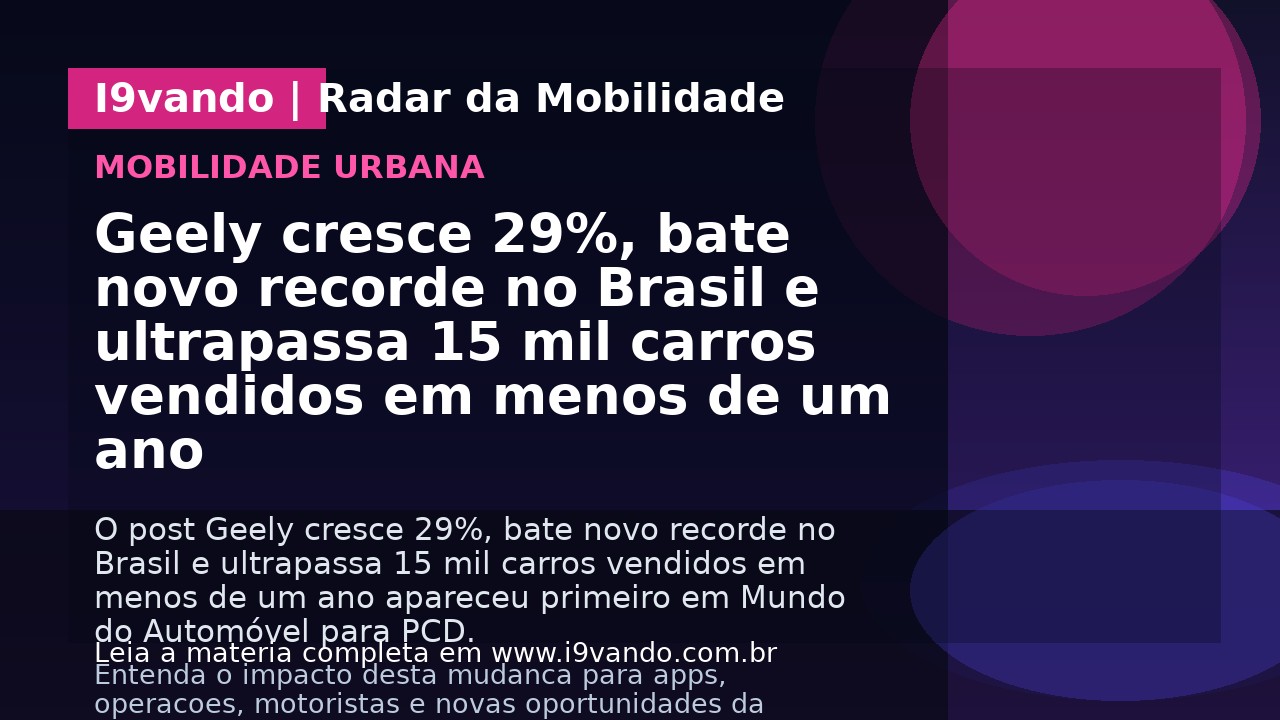 Geely cresce 29%, bate novo recorde no Brasil e ultrapassa 15 mil carros vendidos em menos de um ano