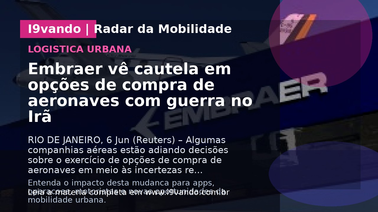 Embraer vê cautela em opções de compra de aeronaves com guerra no Irã