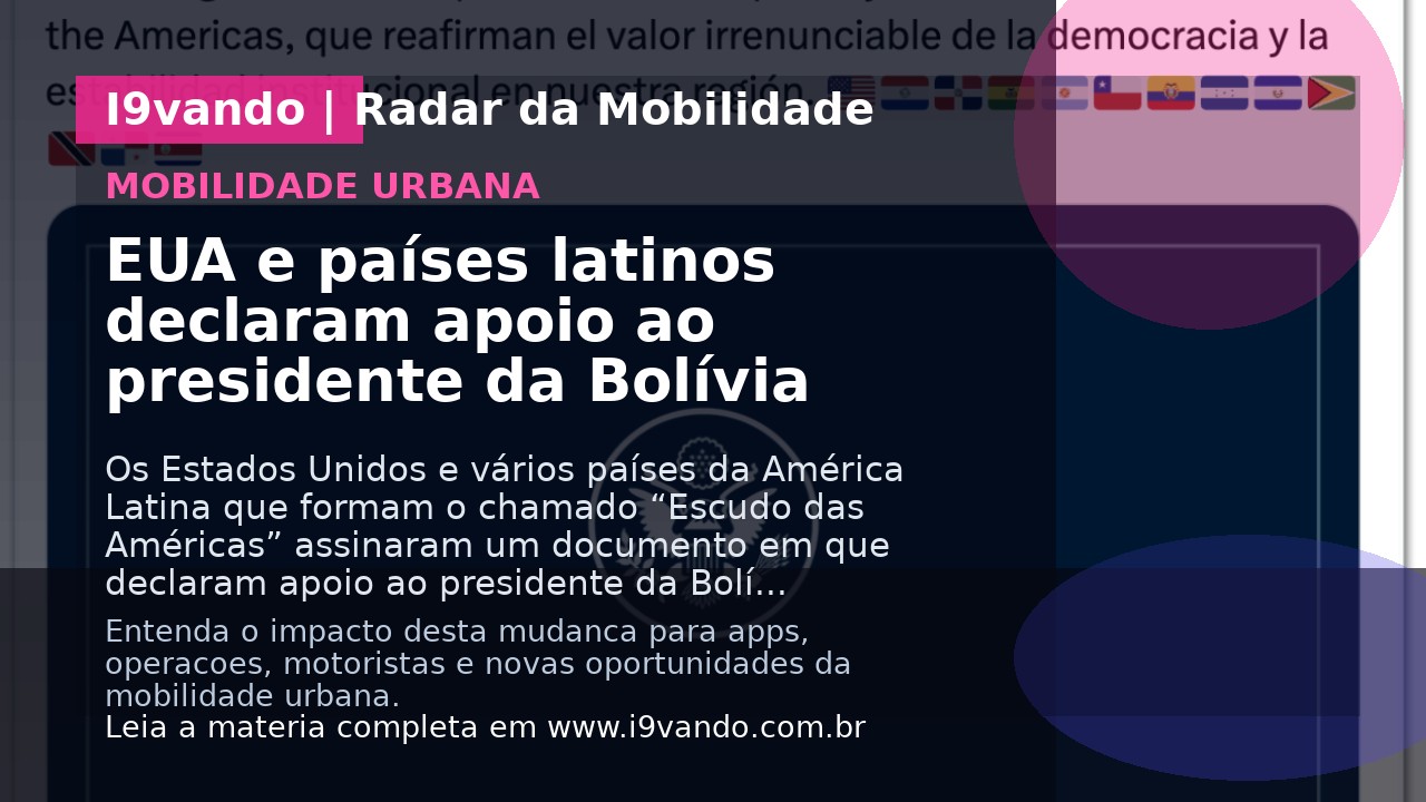 EUA e países latinos declaram apoio ao presidente da Bolívia