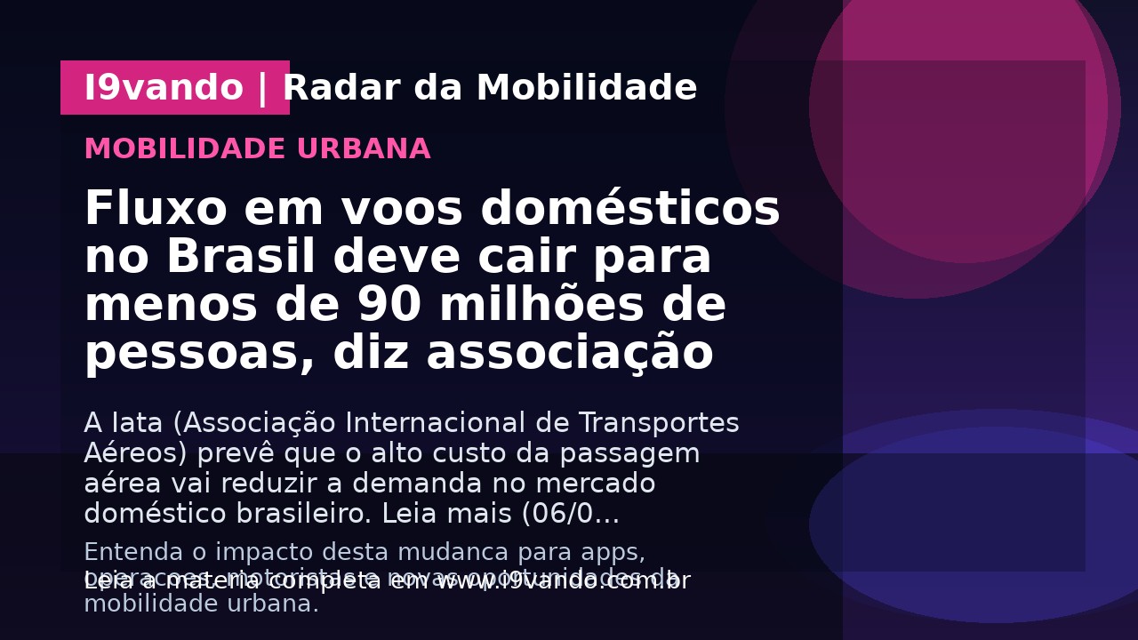 Fluxo em voos domésticos no Brasil deve cair para menos de 90 milhões de pessoas, diz associação